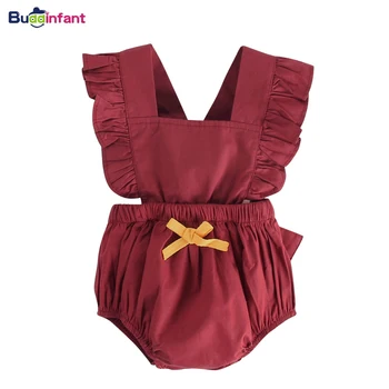 

Newborns Baby Girls Overalls Princess Romper Ruffles Bow Jumpsuit For Infant Baby Kids Summer 1 Year Birthday Clothes Shorts New