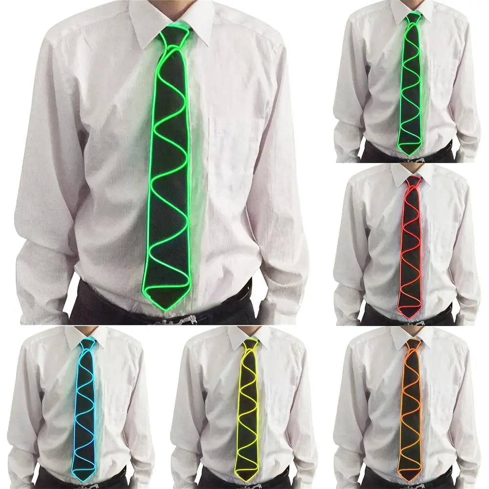 

Cold Light LED Tie Party Glow Tie LED Prop For Party Bar Decoration Dance Ball Party Supplies Halloween Body Decoration Youngman