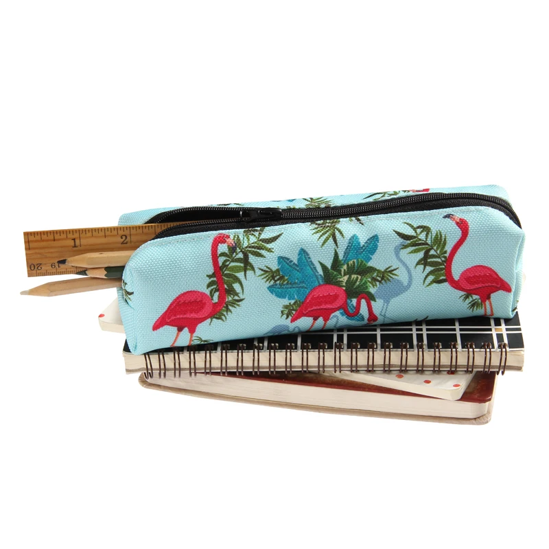 Jom tokoy 3D Print Flamingo Cosmetic Bag The New Women Makeup Bag Stationery Pouch Kids School Pencil Bag