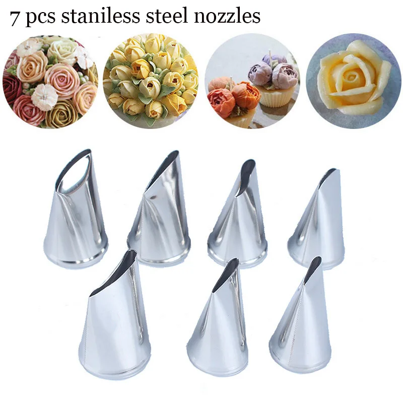 Unibird-7Pcs-Set-Rose-Flower-Shape-Icing-Piping-Tips-Stainless-Steel-Nozzles-for-Cream-DIY-Pastry