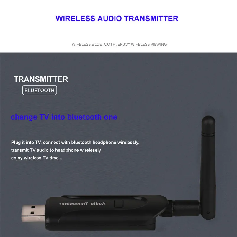 Bluetooth Wireless A2DP Audio Stereo Adapter Transmitter For TV DVD PC Laptop With 3.5MM audio cable 30NT30  (2)