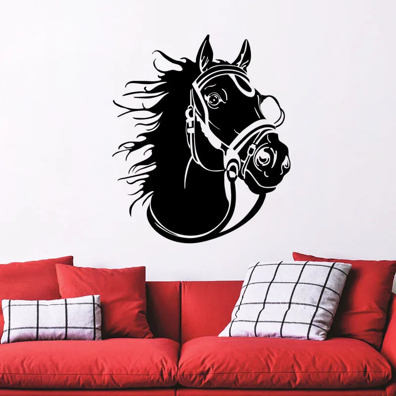 New Horse Head Vinyl Wall Sticker Animal Removable Art Decal Horse Wall