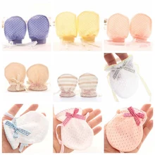 Варежки против царапин для новорожденных; летние дышащие сетчатые перчатки для малышей; Детские хлопковые антицарапки