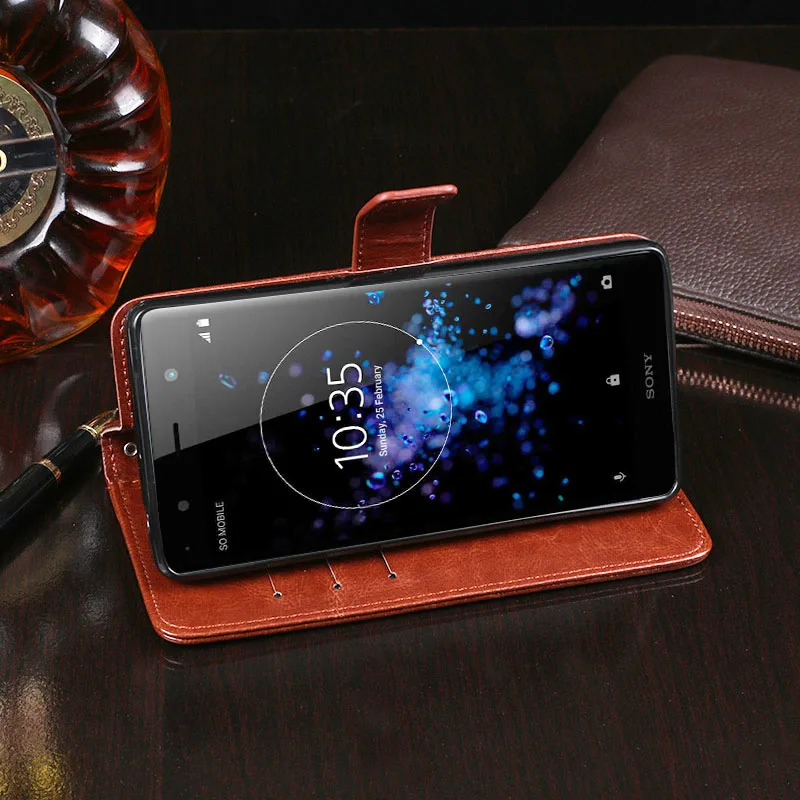 Чехол IDEWEI для Sony Xperia XZ2 Premium роскошный кожаный чехол телефона защитный флип