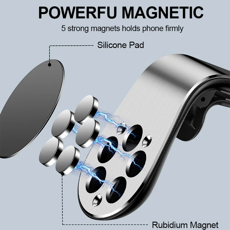 Магнитный автомобильный держатель для телефона для iPhone, samsung, Xiaomi, huawei, L форма, крепление на вентиляционное отверстие, подставка в автомобиль, магнит, gps, держатель для мобильного телефона
