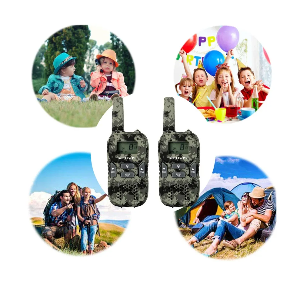 2pcs Retevis RT33 Camouflage Children Walkie Talkie 8 CH 0 5W PMR446MHz Scan VOX Call Tone 5