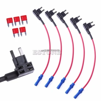 

5Pcs/set Mini ATM Fuse Tap Adapter Circuit Wire Holder Electronic Device Car Auto Truck