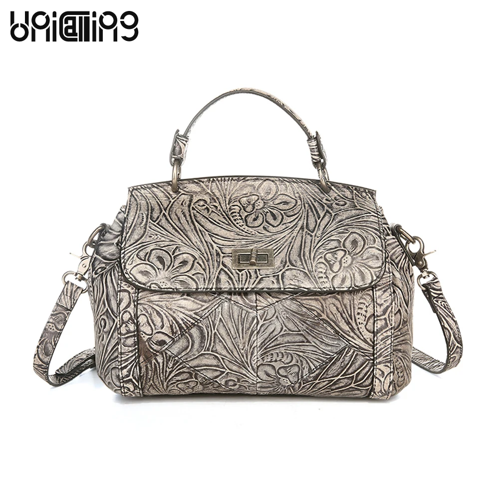 

Fashion Embossed leather luxury handbags women bags designer Cow Leather women messenger bags mini Retro shoulder bags