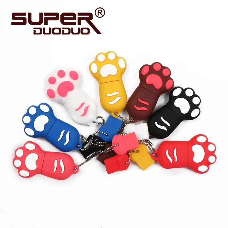 Cartoon Cat paw USB flash Drive 4GB 8gb 16gb Pen drive 32GB USB Stick Flash Drive 64GB 128GB Flash USB pendrive + Key Chain Cartoon Cat paw USB flash Drive 4GB 8gb 16gb Pen drive 32GB USB Stick Flash Drive 64GB 128GB Flash USB pendrive + Key Chain