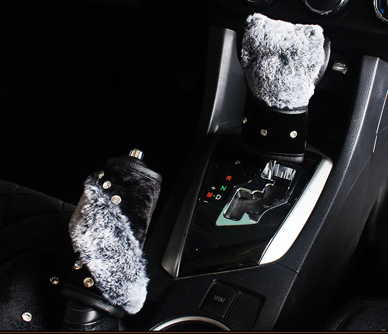 

Loyalty for Gear Shift Knob Soft Plush Sleeve Hand Brake Cover Seat Belt Cover Fur Plush Soft Warm Car Styling Auto Accessories