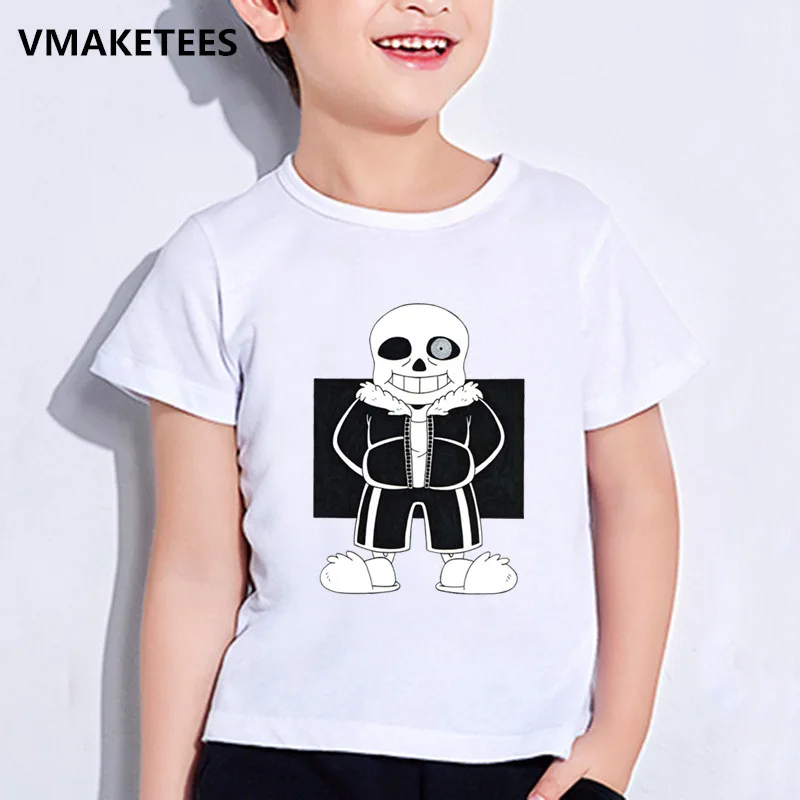 Детская летняя футболка для мальчиков и девочек детская футболка с принтом «Skull Brother Undertale Sans» Повседневная забавная одежда для малышей ooo2405 - Цвет: ooo2405I