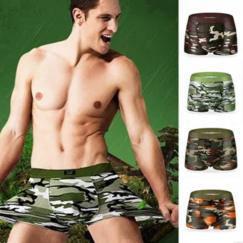 

Men's Underwear Panties Summer Hot Boxer New Army Boy Military Classic Camouflage Sexy Cotton Highly Elastic Plus Size Shorts