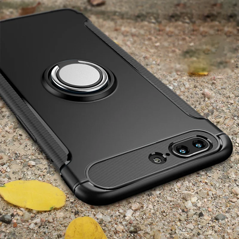 Toraise Oneplus 5 Case Luxury Shockproof Metal Ring Holder Combo Silicone for One plus Phone Cover capa |