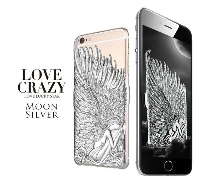 Case de Luxo para Iphone Asas de Anjo Tampa da Caixa de Volta Rígido de Proteção da Pele para a Apple Plus Iphone 4.7 10x 6 5.5 Inches3d 6 High Quality Telefonia e Comunicação