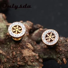 Серьги-гвоздики из нержавеющей стали 316L для мужчин, снежинка с CZ камнем, мужские серьги в стиле панк-рок, мужские ювелирные изделия, подарки на день рождения ES190