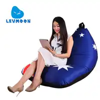 Levmoonお手玉ソファチェアオーストラリア旗シートzac豆袋のベッドカバーを埋めることなく屋内お手玉
