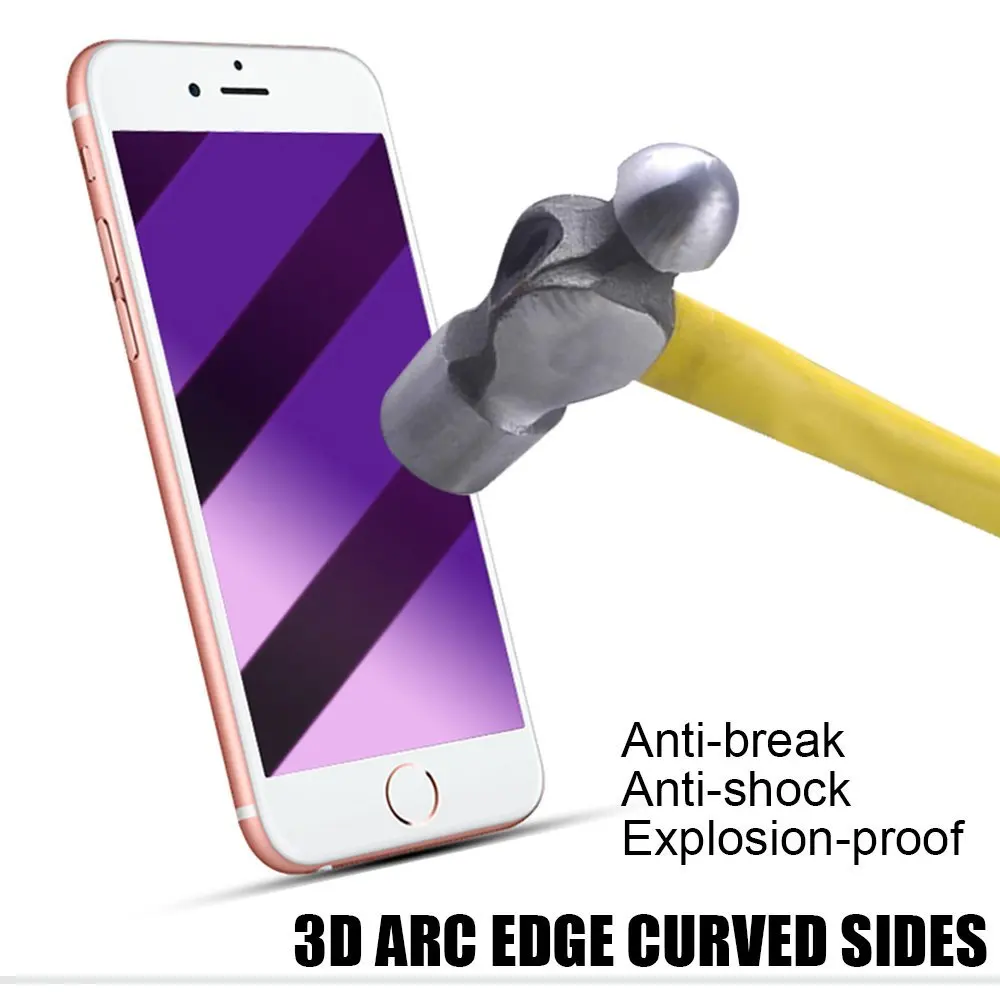 RONICAN 9H 3D полное покрытие Anti Blue Light закаленное стекло Защита экрана для iPhone 6 Plus