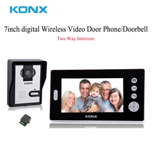 7 Inch Digital Wireless Unlock Doorbell Two Way Intercom Video Door Phone System, Smart IR Night Vision Doorbell Viewer For Home
