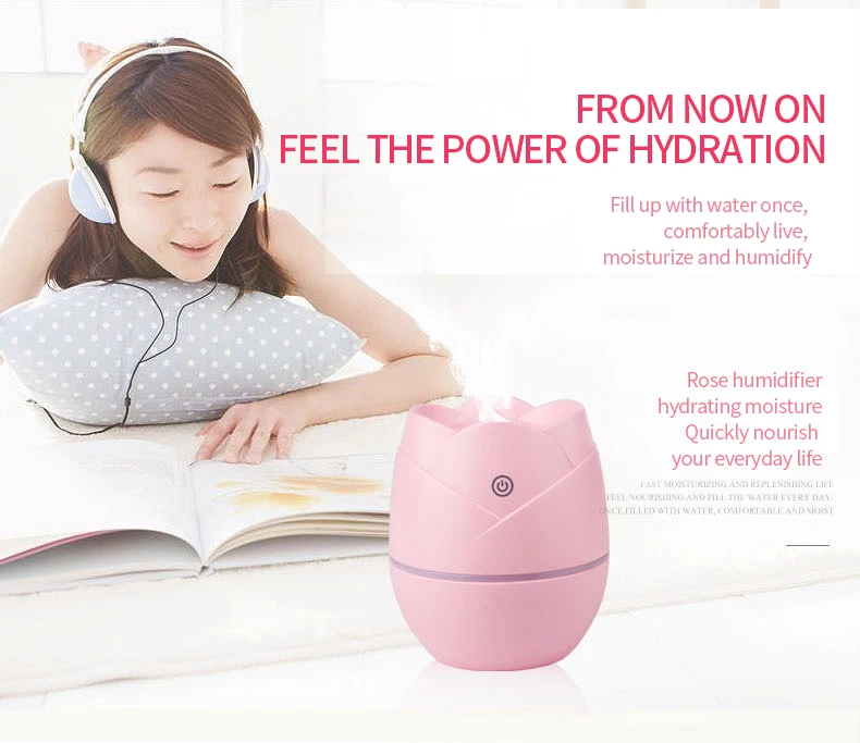 EXPED SMART New rose USB mini air humidifier small car air purifier creative models