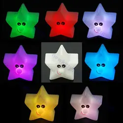 Милые блестящие звезды 7color Изменение светодиодный светильник ночник вечерние Декор подарок для детей