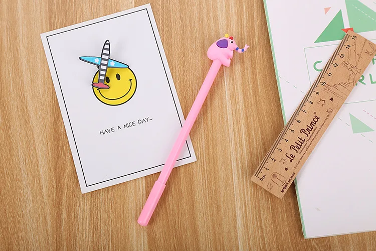 Adorável dos Desenhos Artigos de Papelaria Material de Escritório Criativo Elefante Neutro Caneta Animados Aprendizagem Água Assinatura 24 Pçs 3 High Quality Material escolar e de escritório