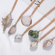 Girlgo 2019, collares de conchas bohemias para sofá, colgante de concha de playa de mar, collares para mujeres, collar Femme Shell Cowrie, joyería de verano