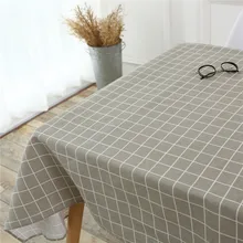 Nordic Tower Grey Plaid Printed Decorative Table Cloth Cotton Linen Lace Round Tablecloth Dining Tapete For Kitchen Home Decor