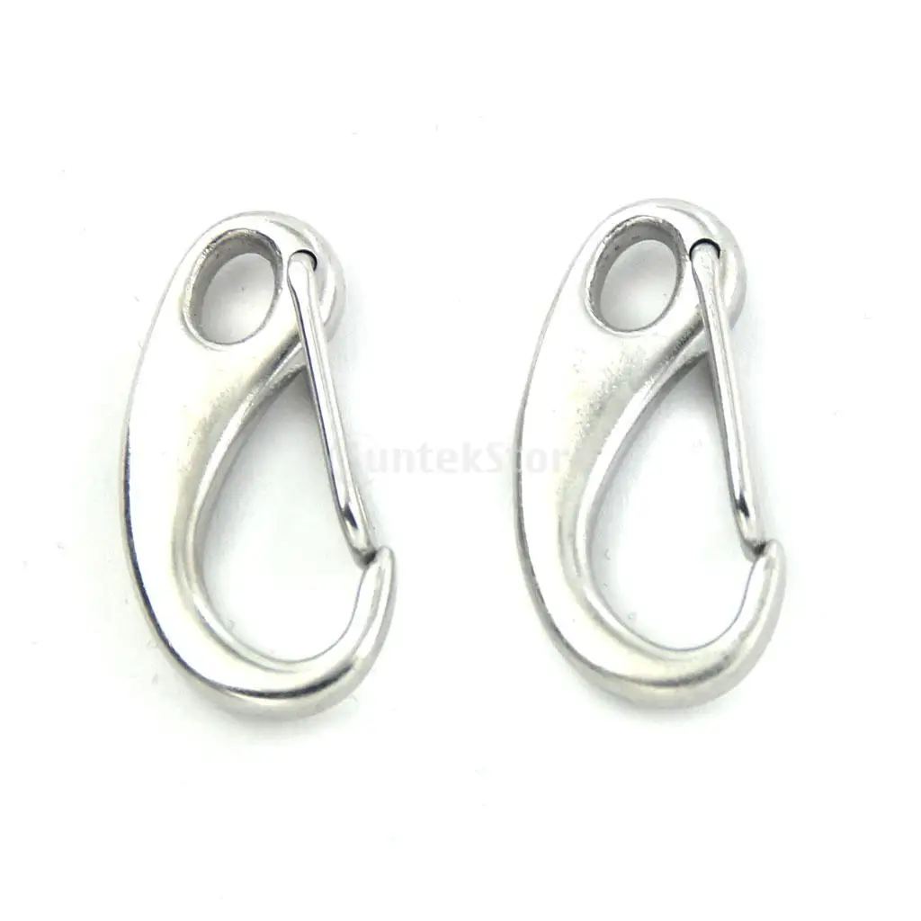 3cm 2x Mountaineering Climbing Stainless Steel Egg Shape Buckle Carabiner