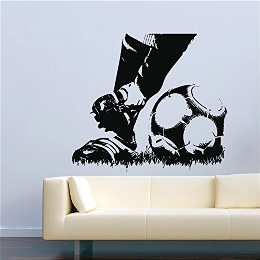 

Childrens room sports wall applique football player boots ball vinyl decorative sticker Kids Room Art Decor Wall Sticker MY114