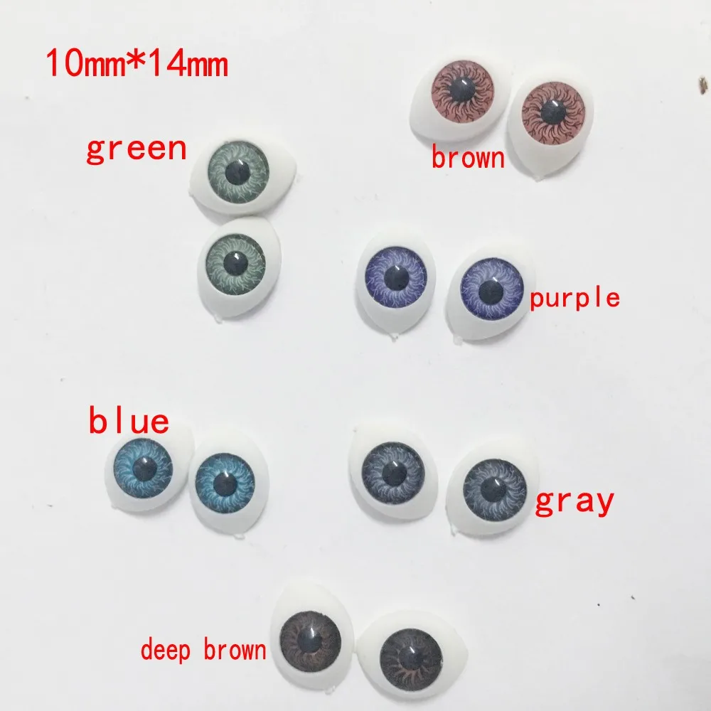 10 шт./лот 10*14 мм кукла коричневый темно-зеленый синий овел глаза для BJD/SD 1/3 1/4 1/6 BJD глаза куклы es012