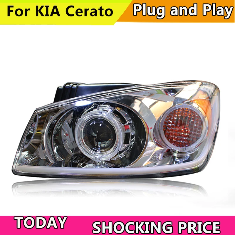 Doxa автомобильный Стайлинг для kia фары для Cerato s 2005-2007 фары для Cerato DRL Hid головная лампа Angel Eye Bi Xenon аксессуары