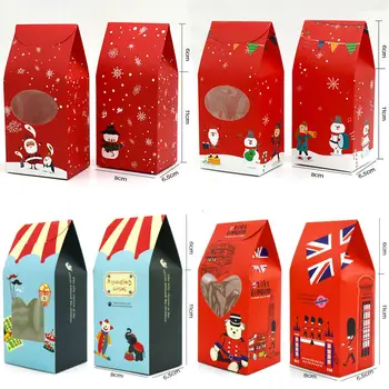 

10pcs/lot Santa Claus Snowman Circus candy box Xmas Gift Box Christmas party supplies Baby Shower Decorations