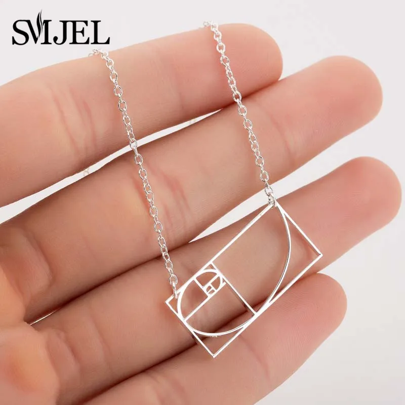 

SMJEL Gothic Geometric Necklaces Women Men Golden Ratio Snails Necklace Choker Wearable Mathematics Irrational Fibonacci Jewelry
