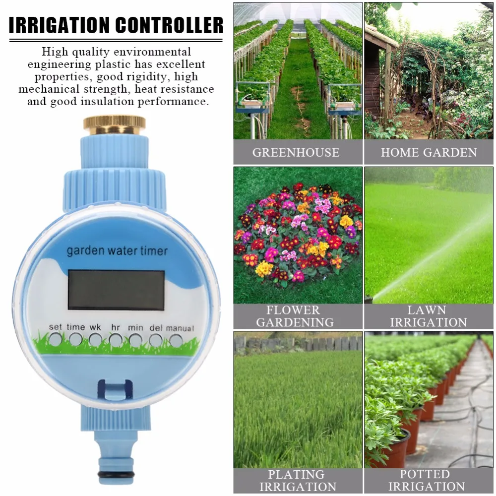 ЖК-дисплей автоматический интеллектуальный электронный таймер Воды Сада Резиновый контроллер Орошения Спринклерная прокладка дизайн полива таймер