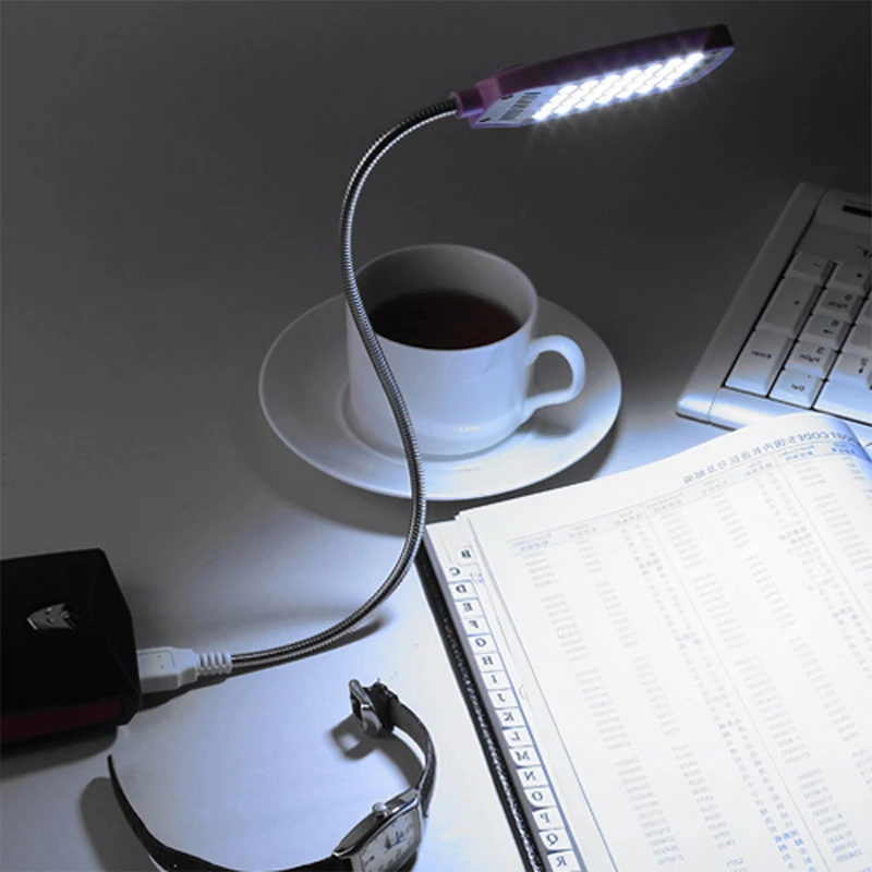 EeeToo настольная лампа ночные огни USB Light Гибкая глаз Уход Bright Luminaria 28 светодиодный S настольные лампы компьютер светодиодный лампы для