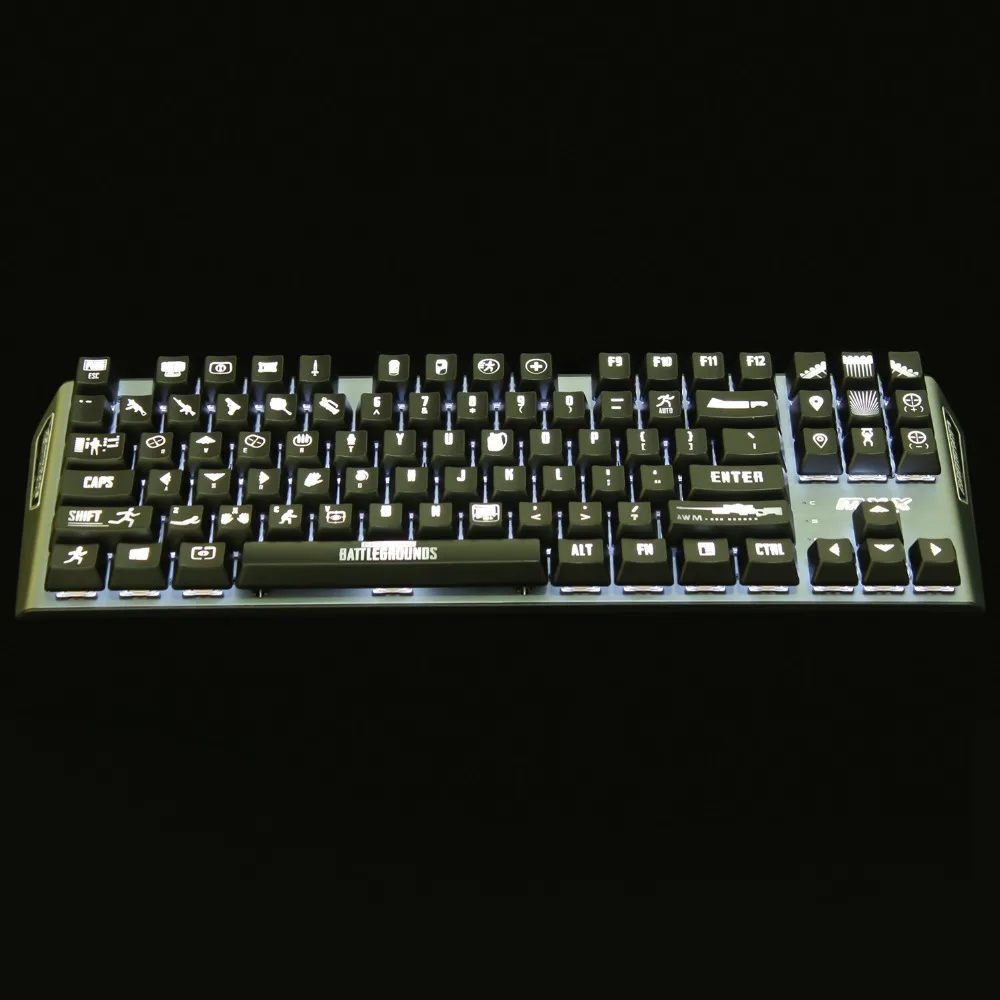 YMDK Battlegrounds ABS новинка 61 87 108 1,5 мм толщина блеск через Keycap только набор ключей для Mx механическая клавиатура