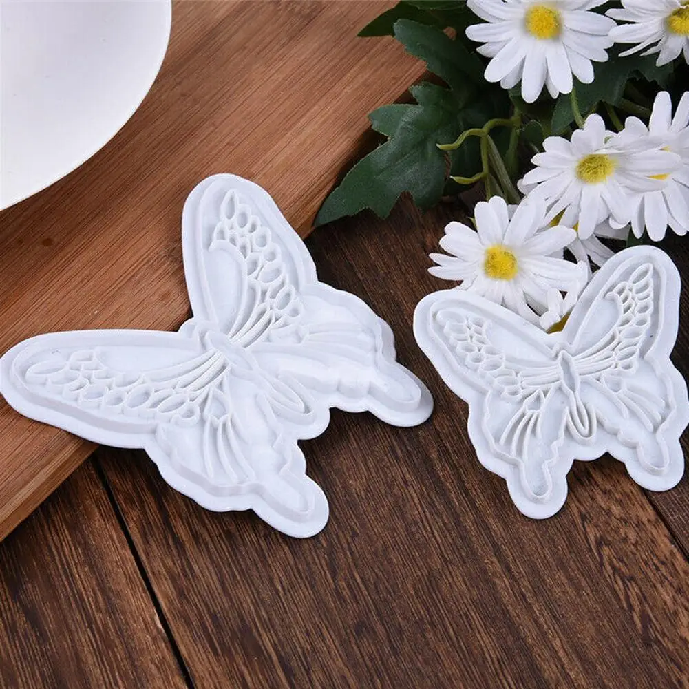 2 шт./лот бабочка Торт помадка Sugarcraft плесень печенья плунжерная форма