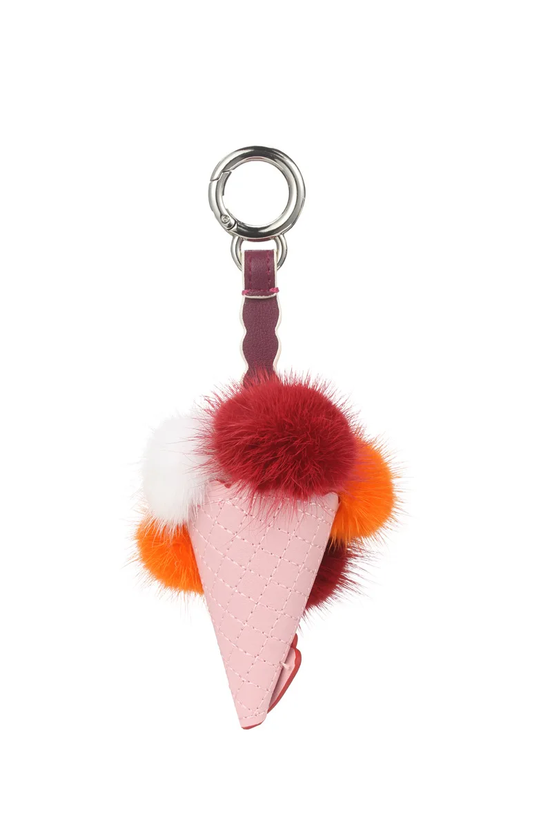RTATD New Genuine Leather Bags Accessories Easy Matching Fur Ball Bags Charm B199