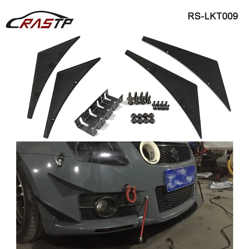 Universal JDM Style Universal Car Front Spoiler Wing Blade ABS Protector Easy Install Automobile front end accessories RS-LKT009