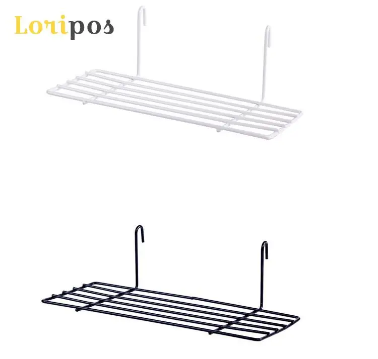 Metal Iron Mesh Shelf Mounting Tray Shelf Baskets Shelf Hanger Hooks