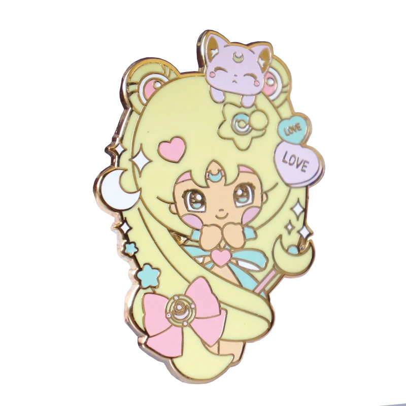 

Luna Artemis Sailor Moon Shirt Cute Cat Anime Pin Badge