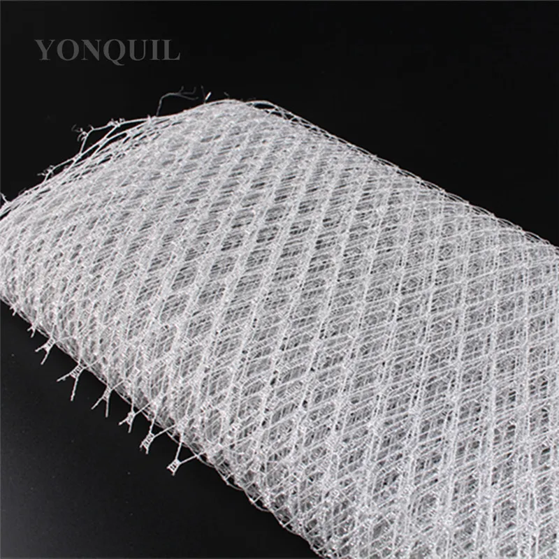 23CM silver Birdcage veil netting Veiling make in Millinery Hat BlingBling Veil Fabric Women