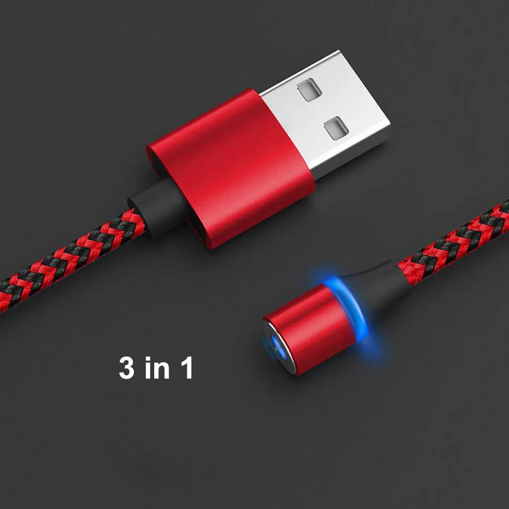 Магнитный зарядный кабель Micro usb type C кабель для освещения 2.1A Быстрая зарядка USB C тип провода для iPhone для samsung кабель - Тип штекера: All in One