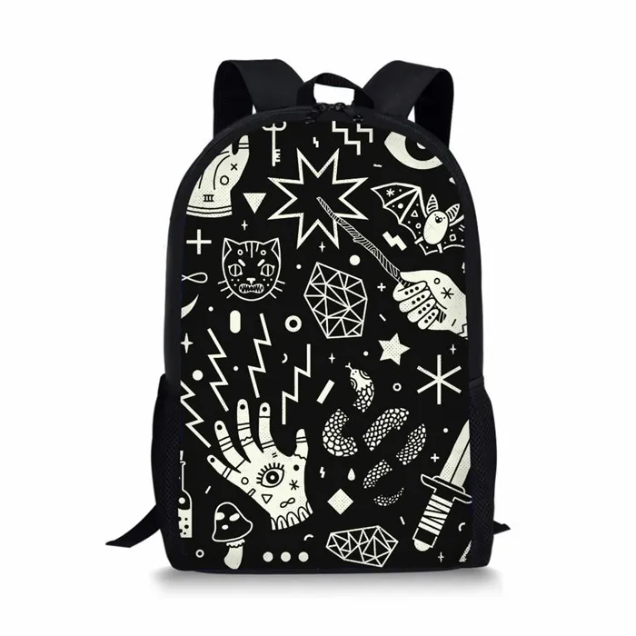 THIKIN школьные ранцы для мальчиков и девочек черный Кот 666/с надписью «Hail satan» печать студентов рюкзаки школьный рюкзак дети Mochila Escolar Bookbag - Цвет: YQ2271C