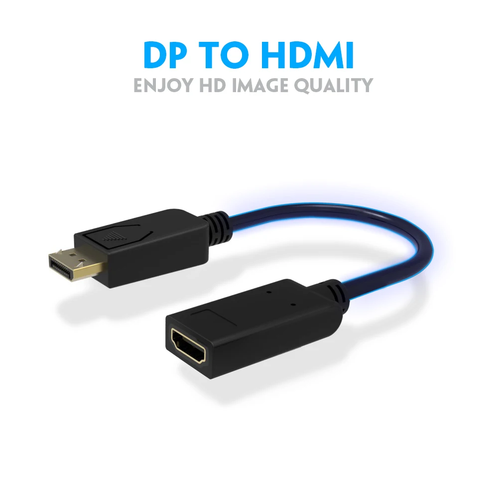 

20 cm USB C Display Port to HDMI Cable Gold Plated DisplayPort DP to HDMI Adapter Cable 1080p for PC Notebook Monitor Projector