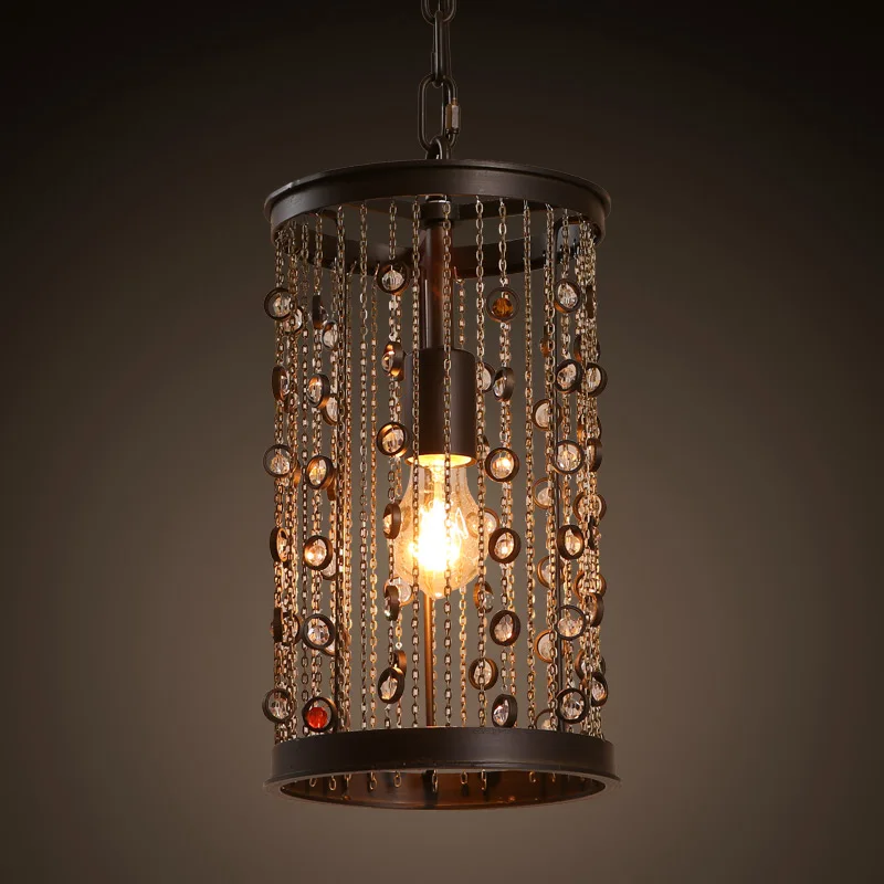 

luxury crystal black color vintage pendant lamp dinning room pendant lamp with LED bubs 110v 220v free shipping