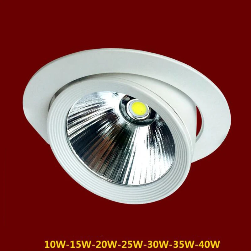 60 개/몫 10w 15w 20W 천장 통 조정 가능한 짐벌 회전 오목한 Led 통 COB Led 스포트 라이트 램프 Ac85-265V