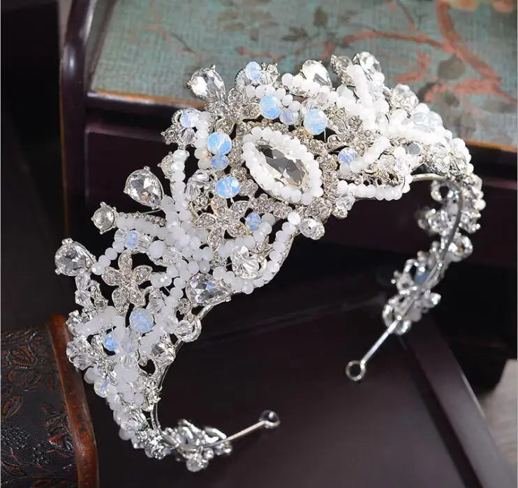 

New Arrival Handmade Crystal Bridal Crown New Wedding Hairwear with Pearl New Luxury Hair Jewelry