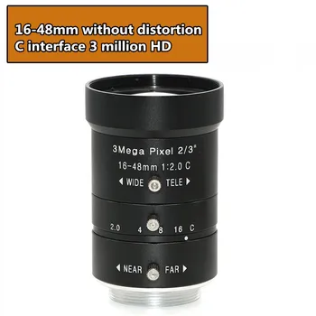 

Industrial camera lens 3 million C interface 16-48mm no distortion 2/3 manual zoom Vision Detection Camera