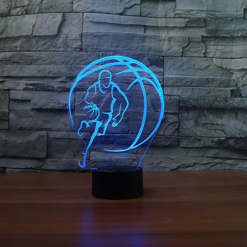 

NightLight 3D 7 Color Changing Basketball Shape LED Sports Table Desk Lamp Bedside Sleep Lighting Kids Room Decor Luminaria Gift